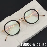 Титановая ацетатная ретро круглая оправа для очков, мужские очки, модный стиль, сверхлегкие очки, США, брендовый дизайн TBX906, черепаха INS