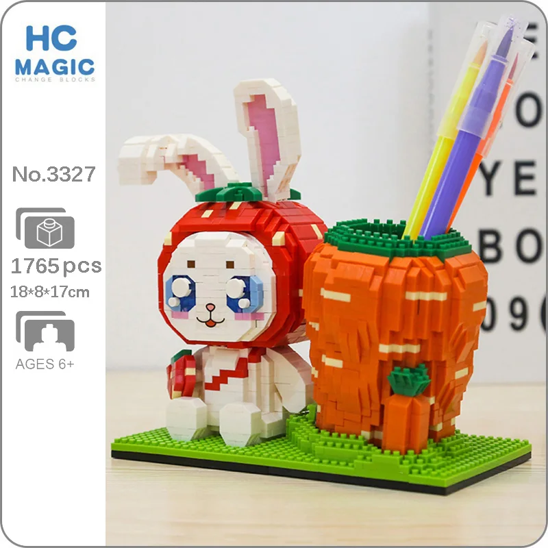

JN 3327 фигурки животных мир клубника кролик морковка ручка держатель модель DIY Мини Алмазные блоки кирпичи игрушки для детей без коробки