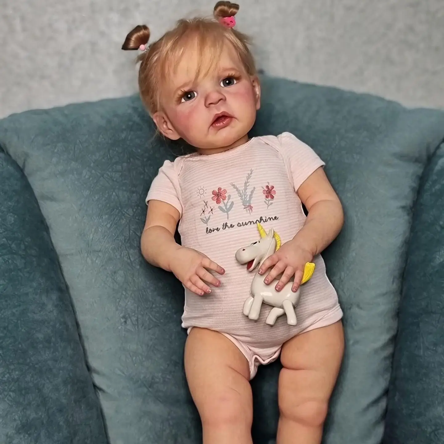 

60CM Bebe Reborn Toddler Girl Doll Sandie Finished Doll Hand Paint Bebe Doll 3D skin multiple Layers Painting Visible Veins