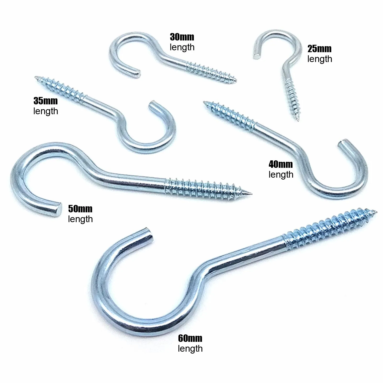 Picture Photo Frame Lamp Light Ceiling RV Tool Plant Curtain Net Wire Eye Bolt Eyebolt Screw in Spiral Hanger C Cup Hook 25pcs hanging hooks picture frame hangers wall hooks
