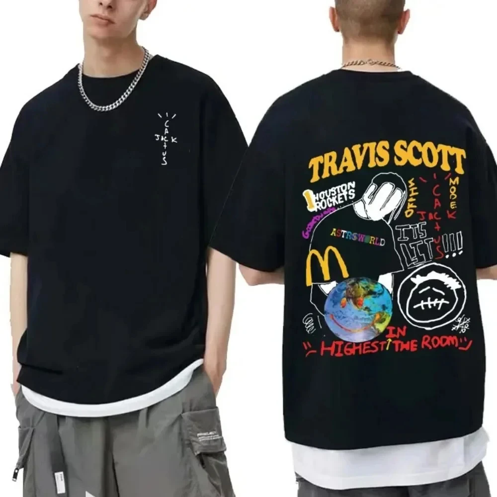 T Shirts Cactus Jack Streetwear Men Women Hip Hop Style 100% Cotton