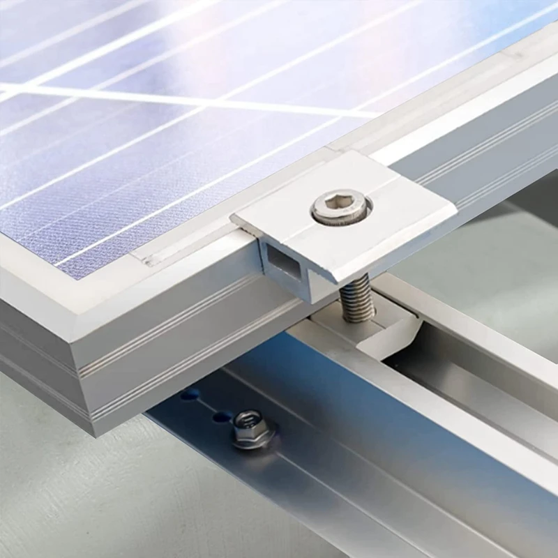 Pack Of 10 Solar Panel Brackets Centre Clip T Shaped PV Module Bracket Clip Height-Adjustable For RV Roofs solar panel bracket clip