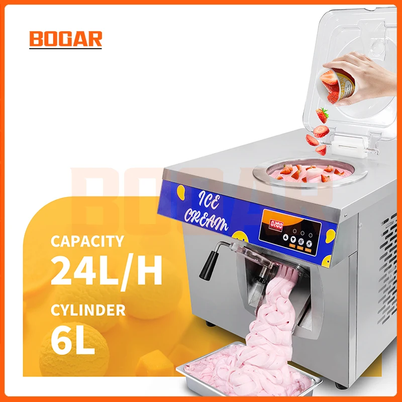 Bogar Ice Cream Machine 24 Liters Per Hour Automatic Gelato Party New Small Hard Desktop Stainless Steel Equipment Commercial 3