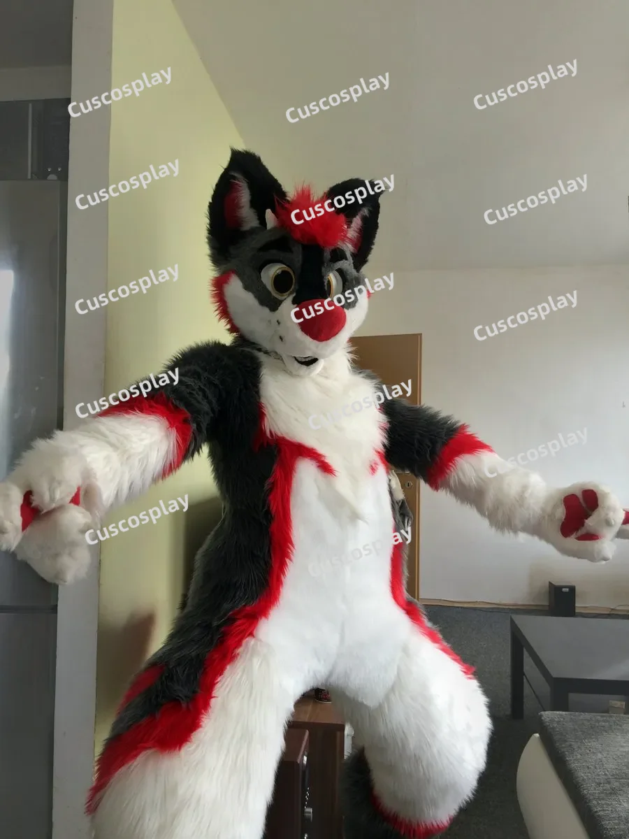 Husky Fursuit Custom Dark Blue Costume - Anime Mascot Character Outfit ...