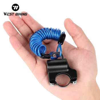 WEST BIKING Lucchetto Mini per Casco Bici, Portatile in Lega di Alluminio, Antifurto per Bicicletta e Moto, Accessori per Bici da Strada e MTB