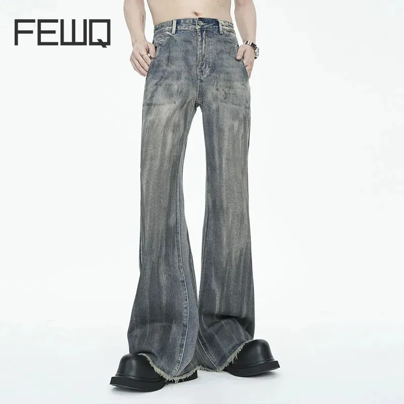 

FEWQ Men's Jean American Retro Original Autumn Winter Handsome Flared Pants 2023 Vintage High Street Male Trousers 24X2110