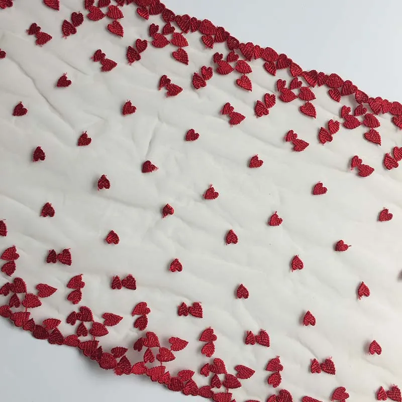 

20Yds Bilateral Heart Embroidery Lace Trim Skirt Hem Underwear Sewing Craft DIY Apparel Fabrics Lace Lingerie