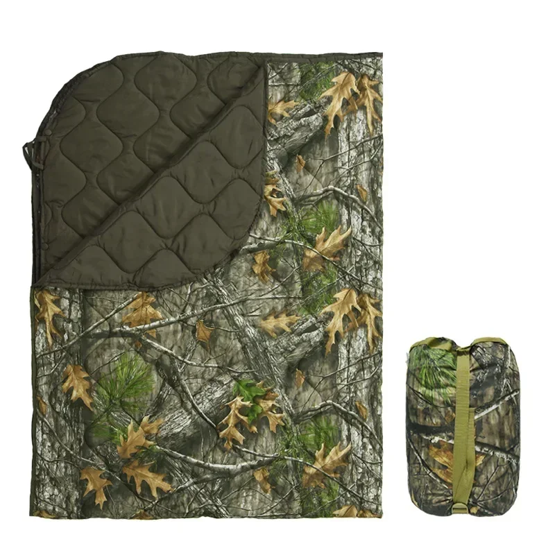 Outdoor Camouflage Quilt, Camping Multifunctional Nap Blanket, Button Picnic Quilted Quilt, Camping Mat, Camping Supplies 3