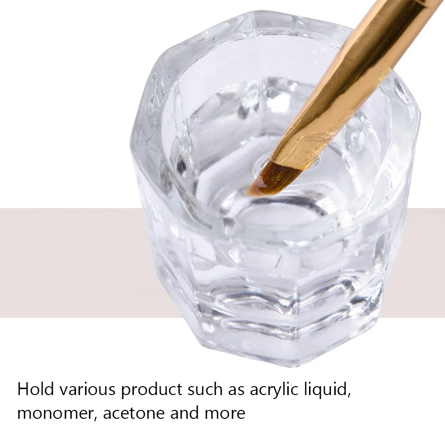 Crystal Clear Green Glass Acrylic Powder Dappen Dish and Nail Art Brush Bowl