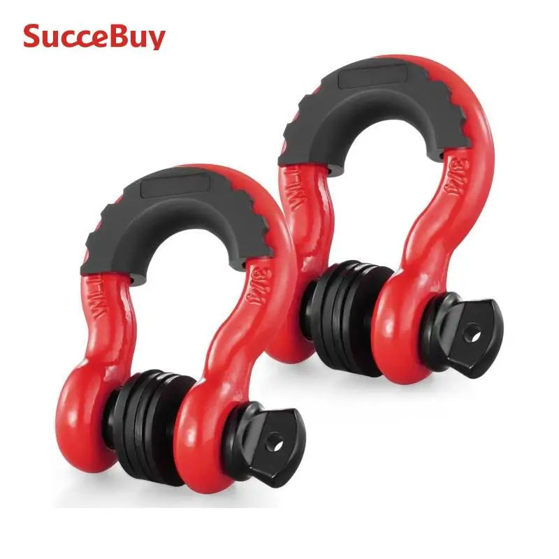 3/4" D-Ring Shackle d ring shackle 2Pcs 62832lbs Break Strength For Jeep Off-Road Vehicle Recovery
