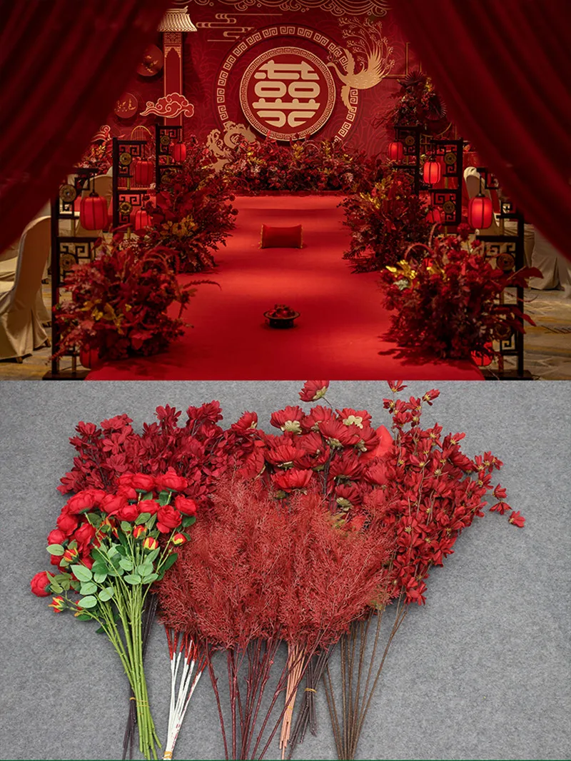 BLOSMON Centri da tavolo per rose da sposa: 2 pezzi di fiori finti, blu reale e bianco, decorazione di palline di baci artificiali, decorazione per tavolo da festa a casa, decorazione fai