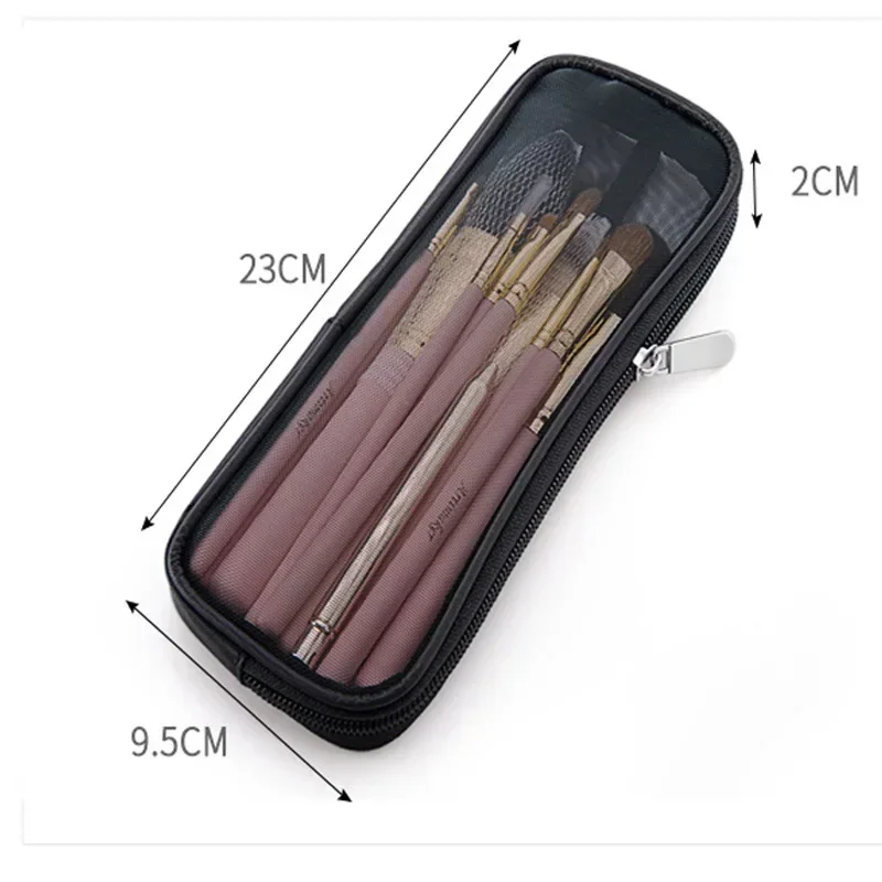 Custodia da viaggio per pennelli per trucco Borsa da toilette cosmetica Organizzatore per uomo Donna Strumenti di bellezza Kit Dopp in rete Custodia Accessori per il lavaggio - immagine 2