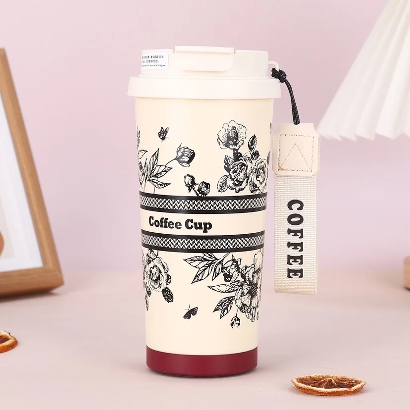 Coffee cup, 316 stainless steel vacuum bottle, direct drinking, thermos cup, 500ml light to carry, office outdoor business trip