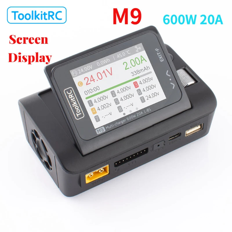 ToolkitRC M9 Lipo LiFe Зарядное устройство 600 Вт 20A Smart USB для быстрой зарядки с функцией звука для аккумуляторов модели 1-8S RC