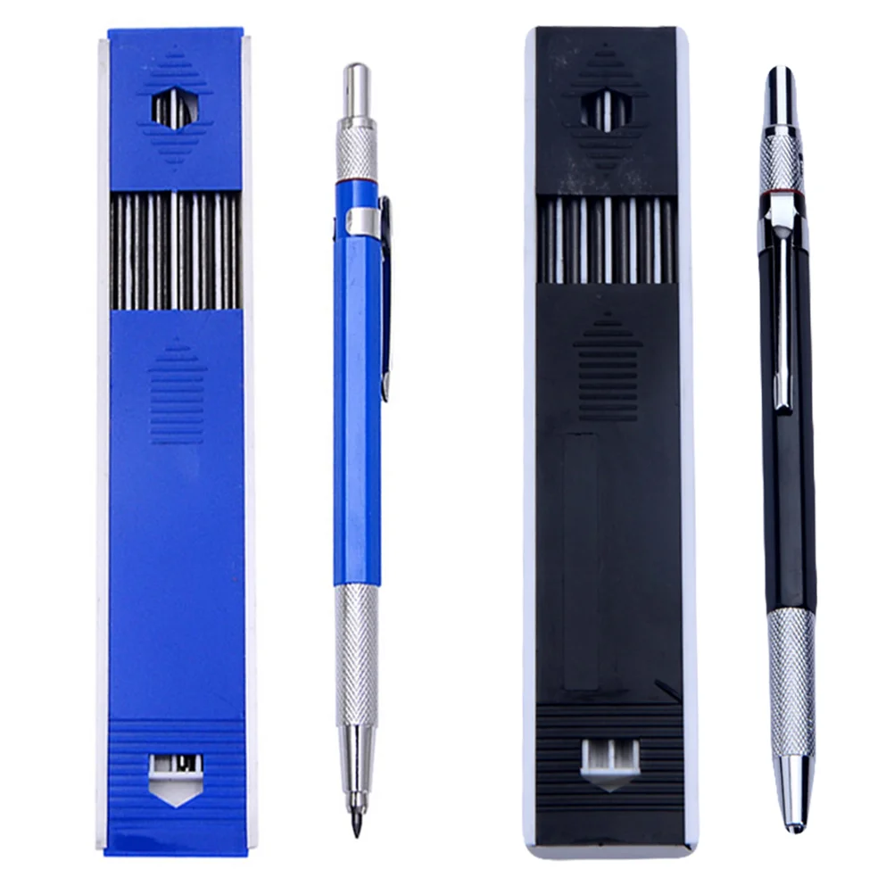 2 Sets Drawing Engineering Pen Mechanical Pencil Carpenter Metal Lead Pencils for Marking Office Woodworking