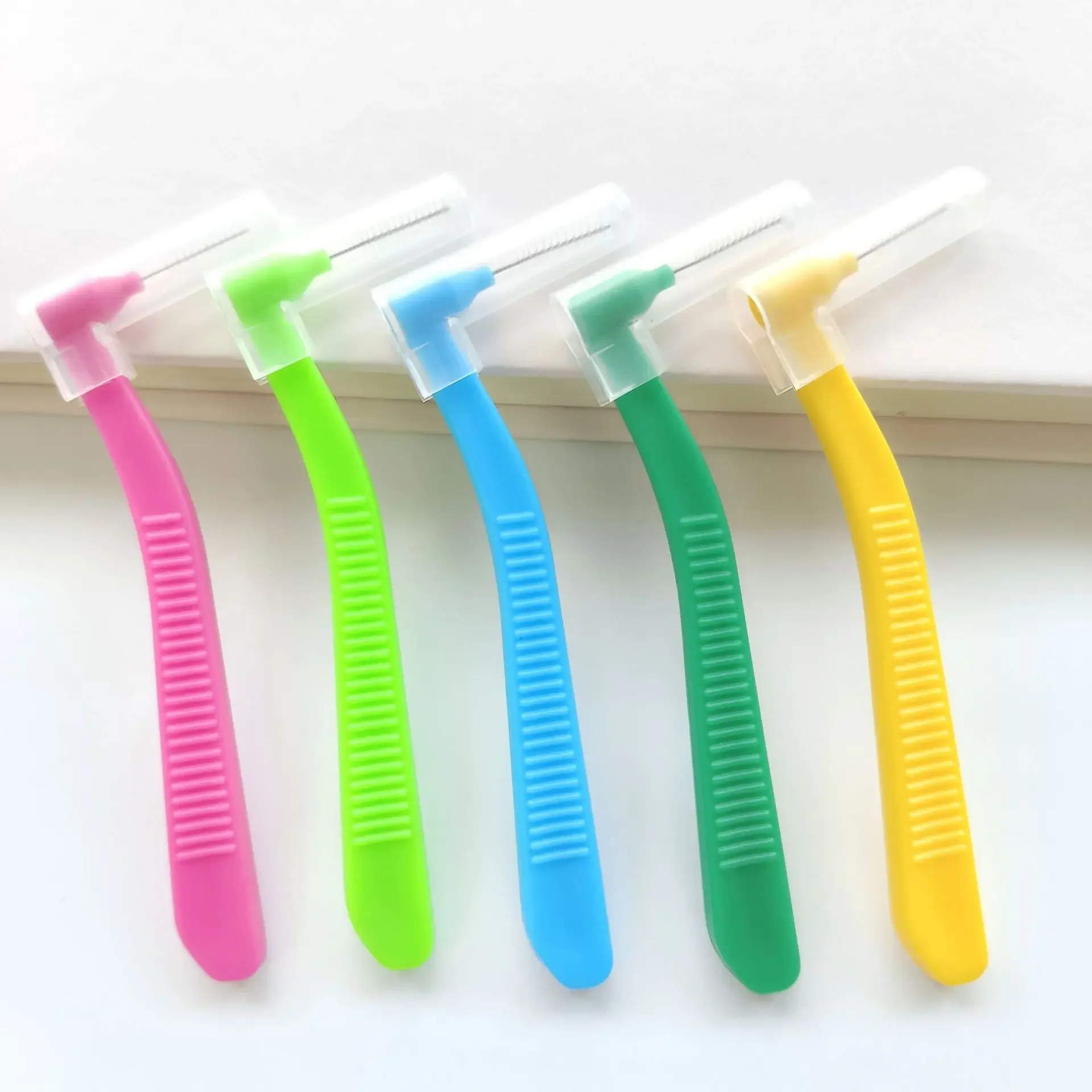 shapeInterdental brush With Box 20pcs 0.6-1.2mm  L orthodontic dental tool teeth cleaning toothpick oral hygiene dental flosser