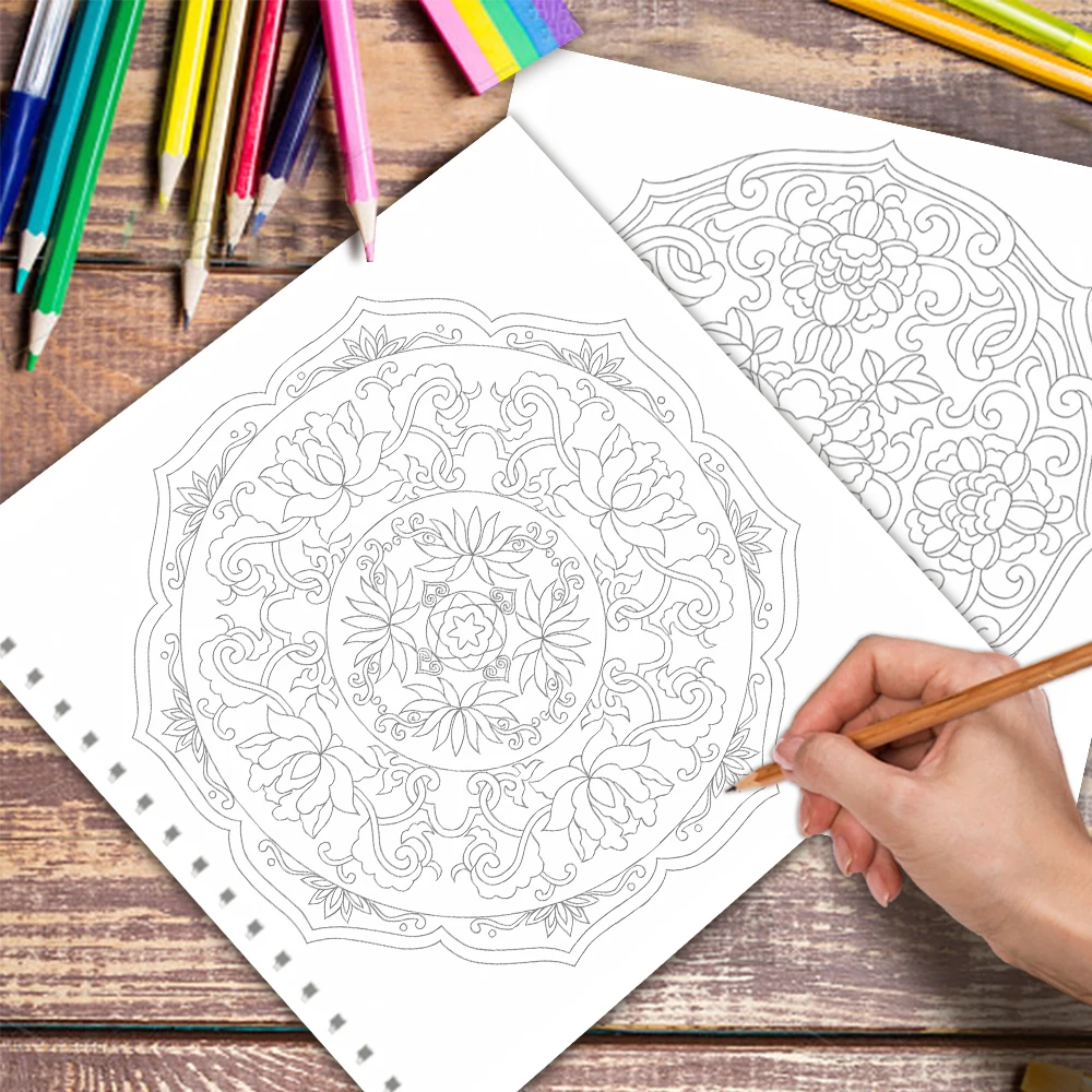 1pc, Floral Colouring Book - Teen Colouring Book - 30 Sheets, 8.3x 8.3 inches, Adult Stress Relief, Birthday, Holiday Party Gift 6