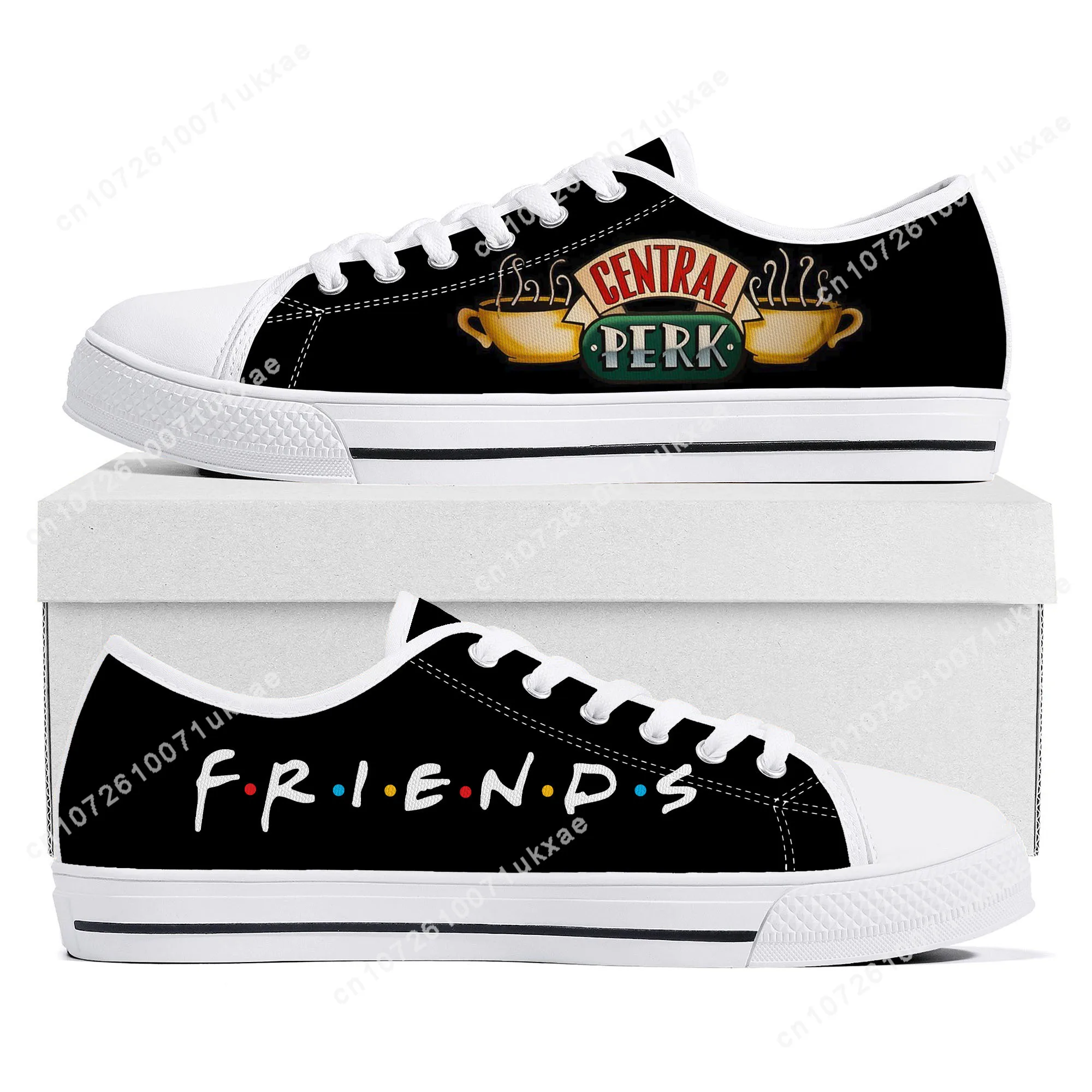 

Friends TV Show Central Perk Coffee Low Top Sneakers Mens Womens Teenager Canvas Sneaker Casual Custom Made Shoes Customize Shoe