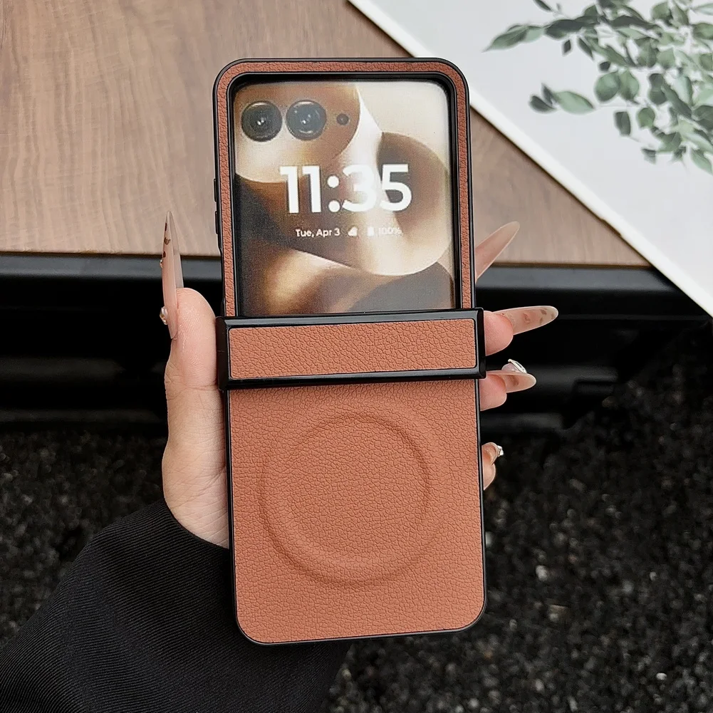 Leather Magnetic Slim Hinge Protective Phone Case