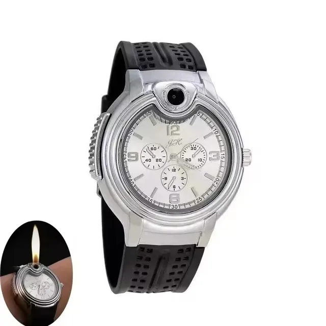 New Unusual Creative Watch Gold Portable Lighter Windproof Flameless Charging USB Cigarette Lighter Tool Exquisite Men's Gift 11
