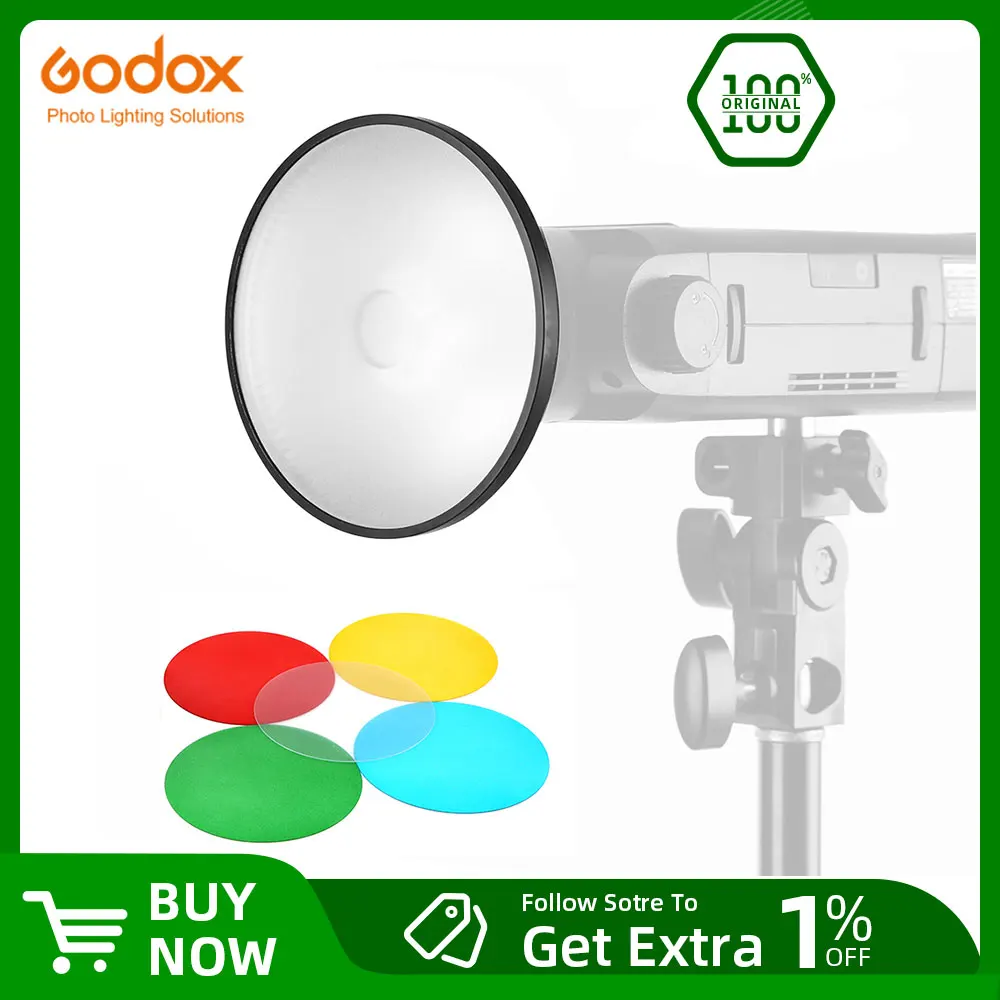 Godox AD-M Standard Reflector Cover with 5 Color Filter Gels for Godox ...