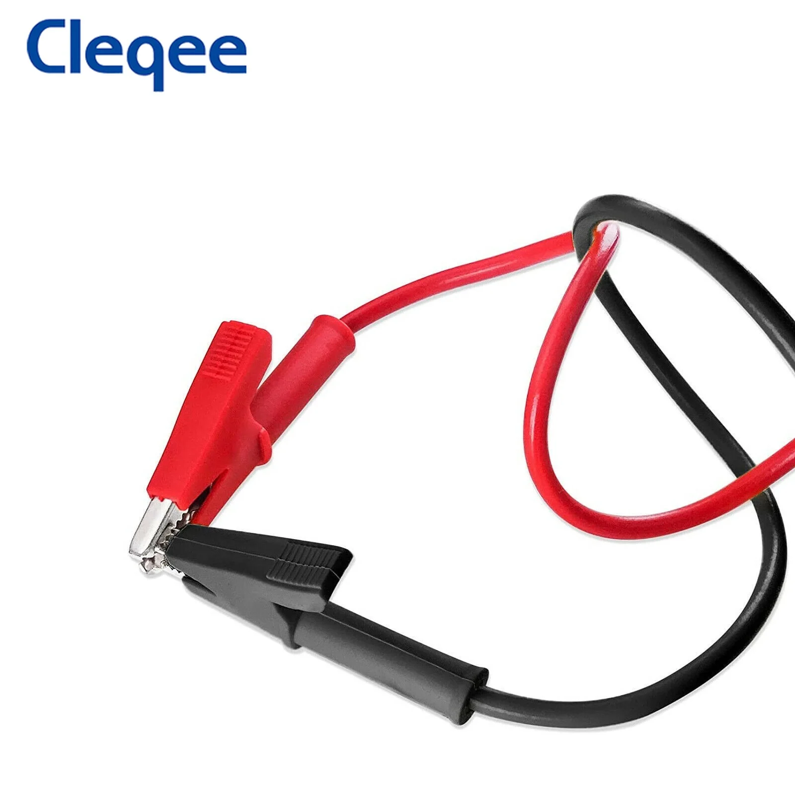 Cleqee P1024 2PCS Dual Alligator Clips Test Leads Heavy Duty Crocodile Clamps Multimeter Test Wires 1000V 15A 100cm Cable