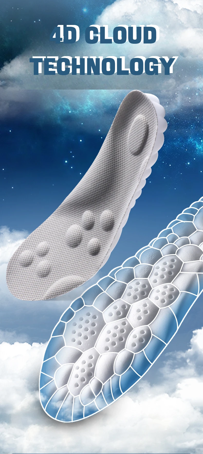 1Pair 4D Soft Plantar Fasciitis Insole Shoes Insoles for Feet Arch Support Orthopedic Inserts Sports Shock Absorption_voghion.com