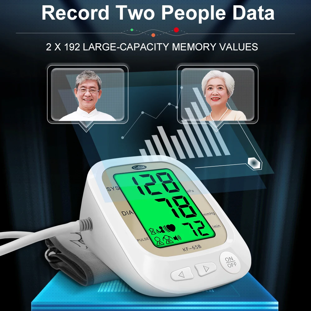 Cofoe Electronic Blood Pressure Monitor Upper Arm Intelligent Sphygmomanometer Automatic Measuring Instrument Home Use Accurate