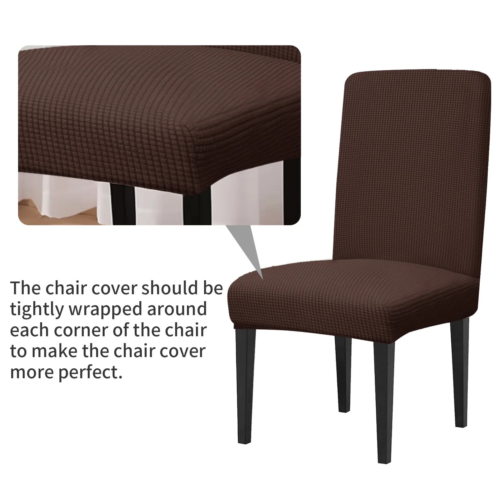 Set of 4 Dining Chair Covers High Stretchy Universal Seat Slipcovers Washable Removable Protector for Home Decor Banquet 3