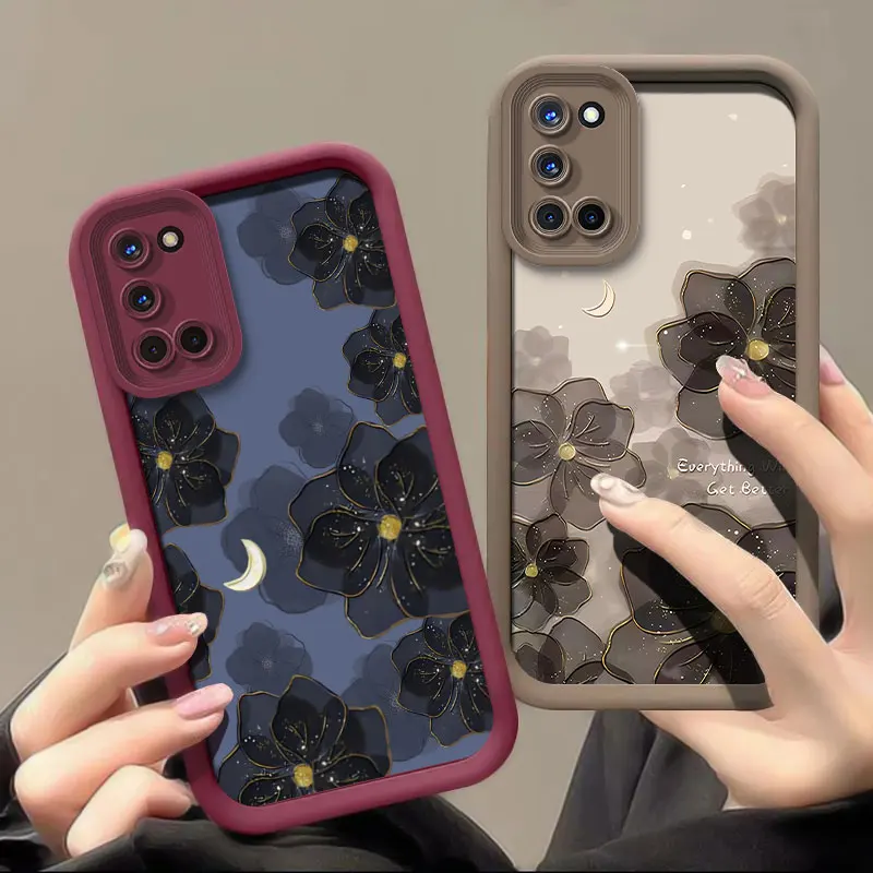 Charming Floral Print Silicone Shockproof Phone Case