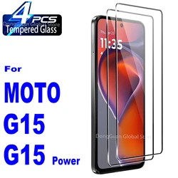 Premium Tempered Glass Screen Protector Film (1/4 Pack) for 1 pieces (For Moto G15)