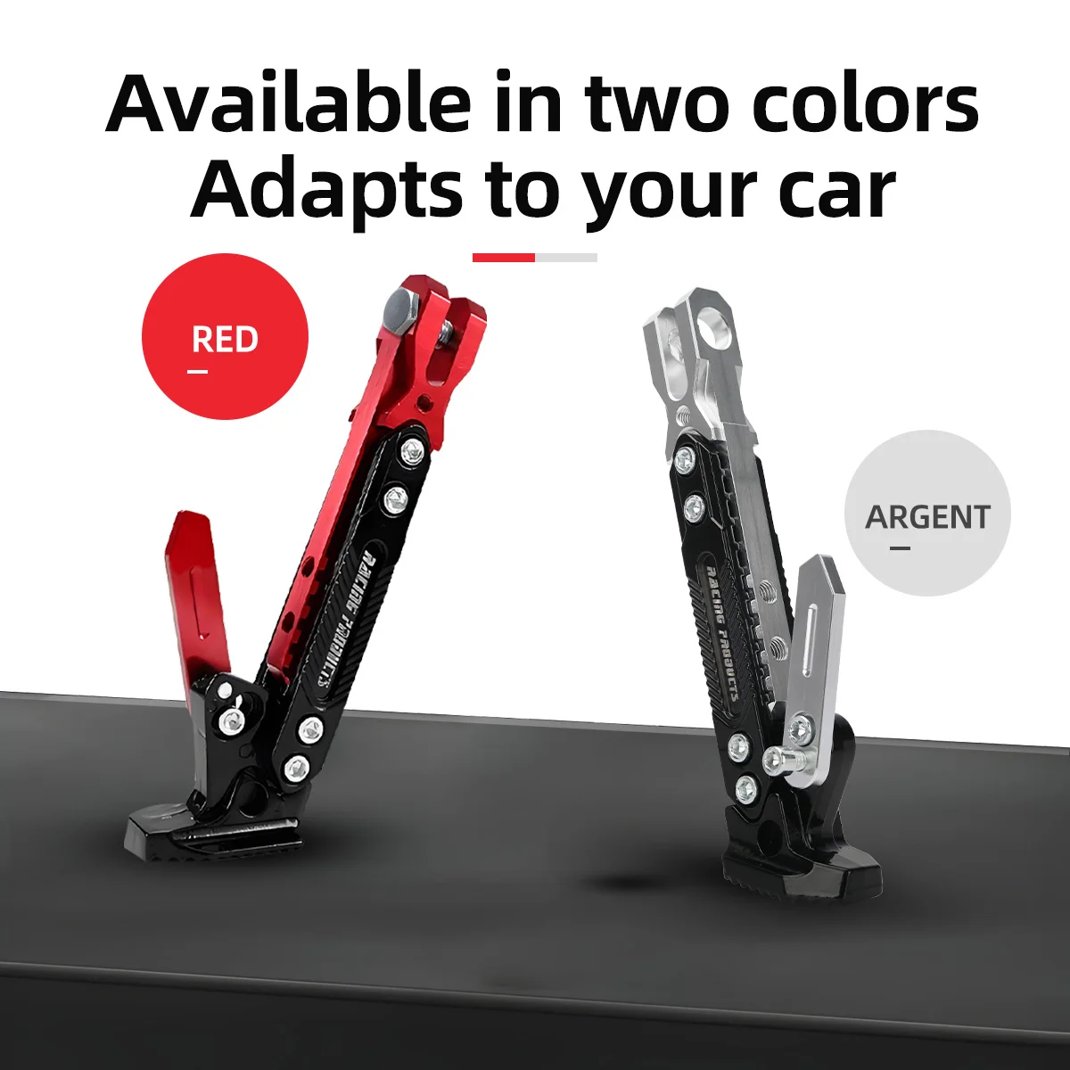 1x Motorcycle CNC Adjustable Kickstand Foot Side Stand Electric Motorbike Accessories Kick Stand Parking Bracket