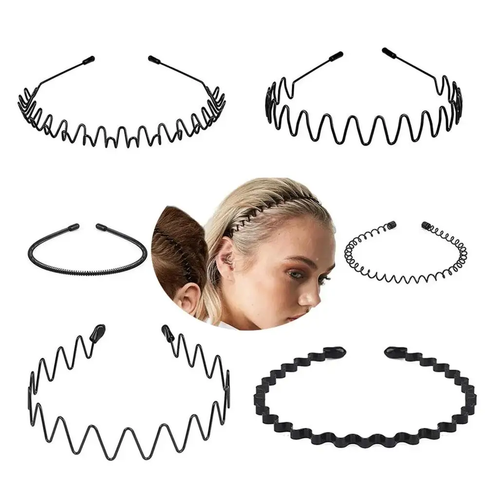 Metall-Haarbänder für Damen und Herren – gewelltes Zickzack-Design, rutschfeste Stirnbänder für alle Haarlängen – Detail 6