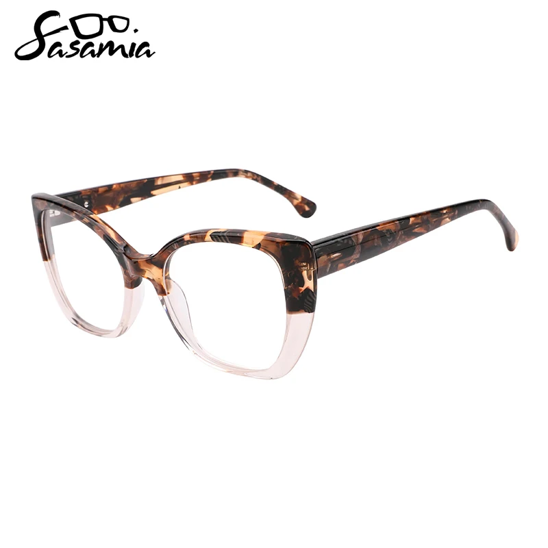

SASAMIA Man Glasses Female Oversized Cat Eye Eyeglasses Spectacles Frames Glasses Myopia Computer Glasses for Woman WD3148