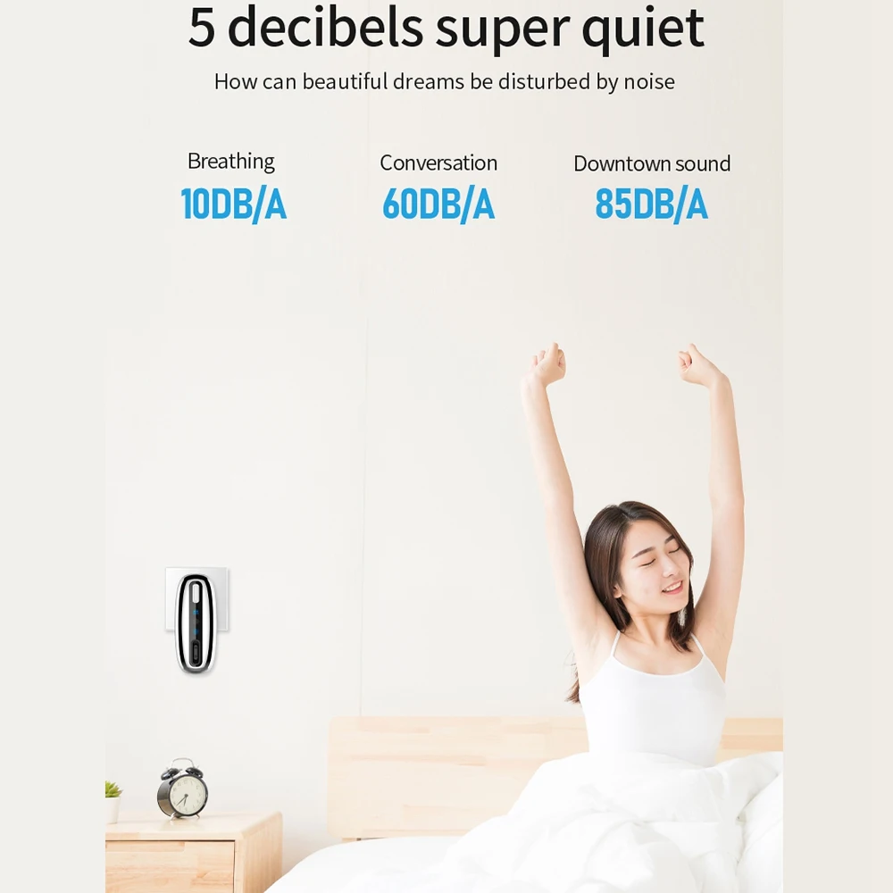 휴대용 인라인 음이온 공기 청정기, 360 도, 만능 침실 욕실 냄새 탈취제, EU 플러그, 200 만