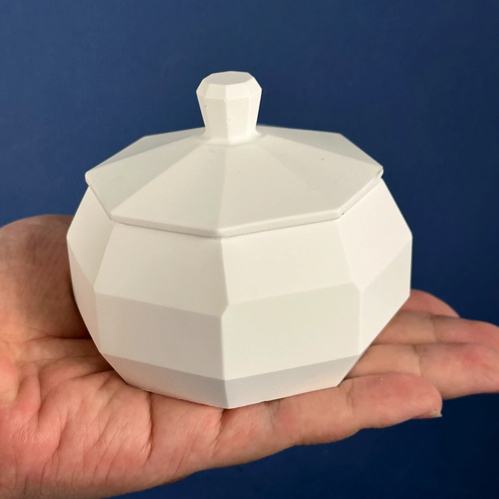 Concrete Flowerpot Silicone Mold DIY Octagon Diamond Shape Craft Candle Jar Making Plaster Epoxy Resin Jewelry Storage Box Molds
