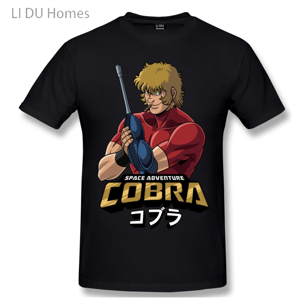 

LIDU Cobra Space Adventure Retro Vintage Manga T Shirt Oversized Cotton Crewneck Custom Short Sleeve T-shirt