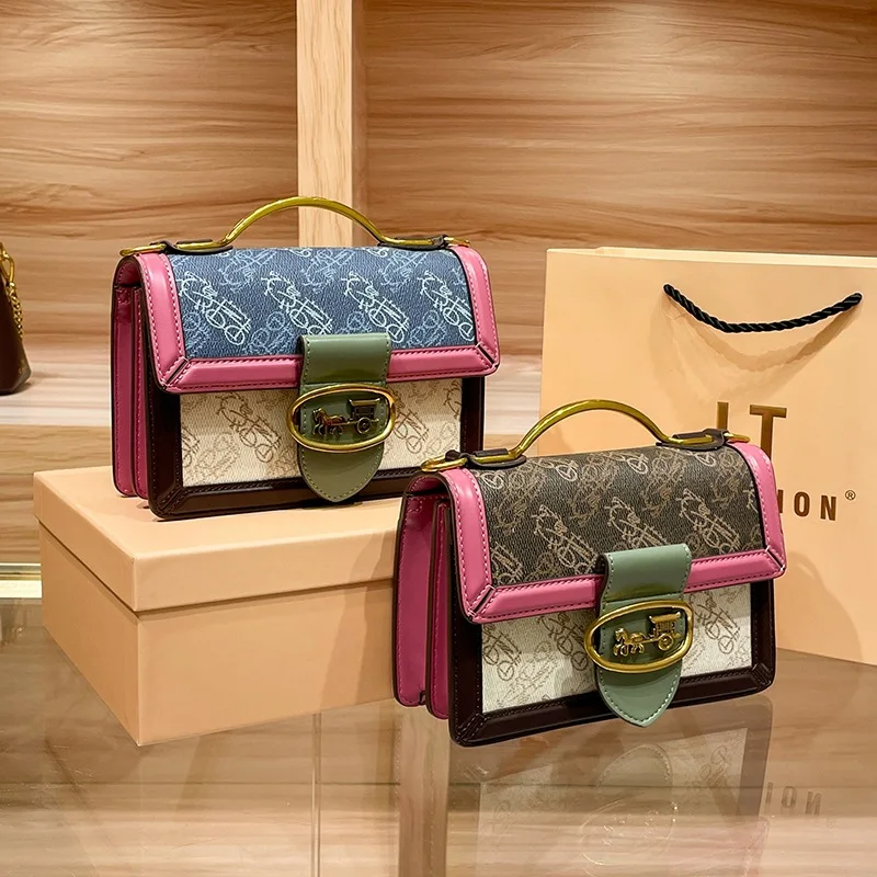 

Luxury Brand Fashion Graffiti Niche Chain Bag with High-quality Color Contrast Single Shoulder Diagonal Cross Small Square Bag