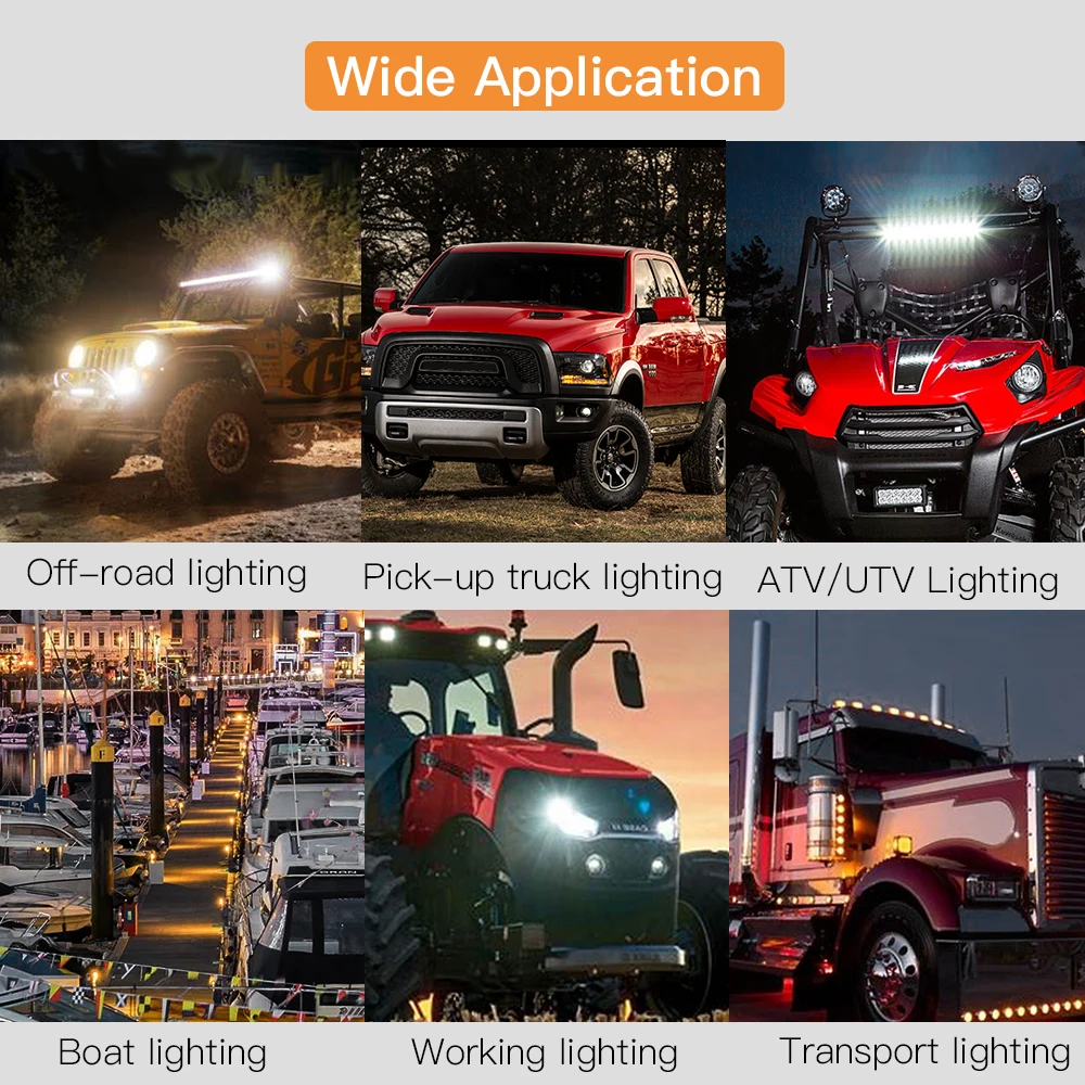 7/13/21inch Led Work Light Bar for Car Spotlights Flood Spot DRL Hi/Lo Beam 30