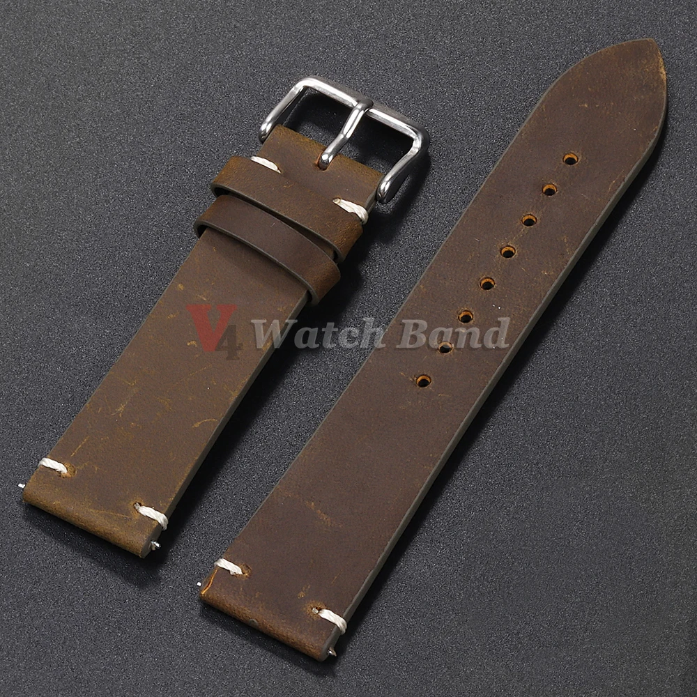 Elegant Brown Calfskin Leather Watch Band - Premium Wrist Strap Accessory