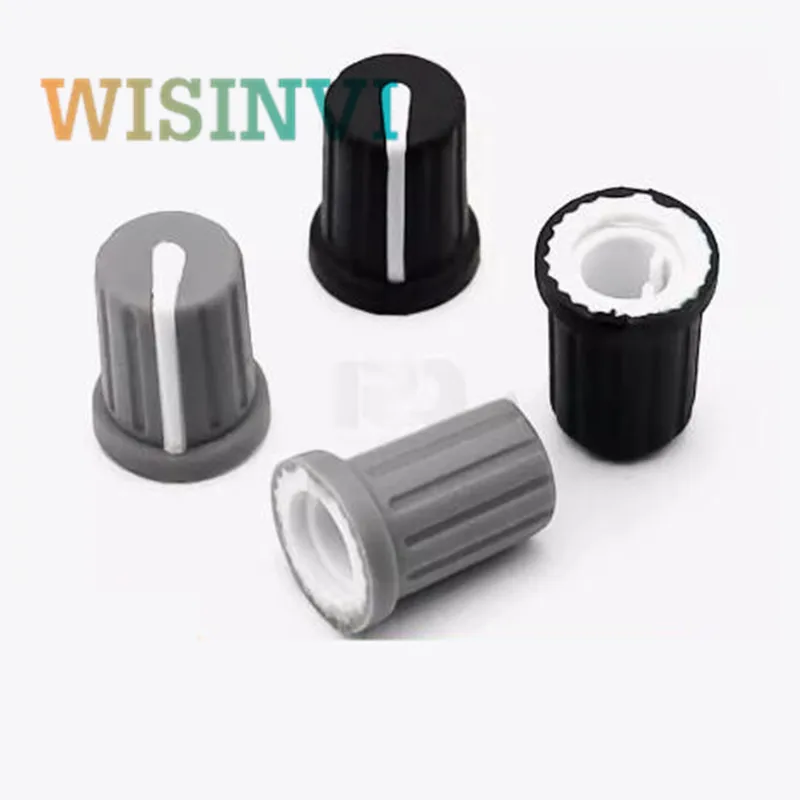 Potentiometer Knob Cap Rubber Potentiometer Knob For pioneer mixer knob Rotary Knob DJ Hero EQ Cap 90 Degree D-Shaped Inner Hole 6mm 5pcs