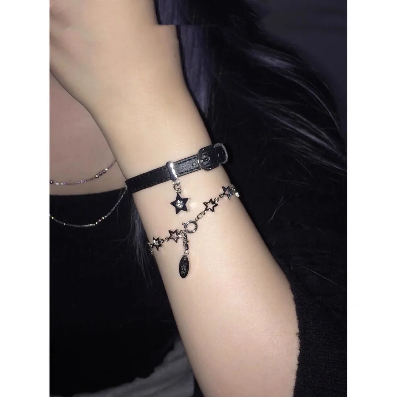 Bracelet Jewelry Y2K Harajuku Star Charms Titanium Steel Belt Bracelets Bangles for Women Egirl Punk Cool Pentagram Bracelet On Hand New Jewelry