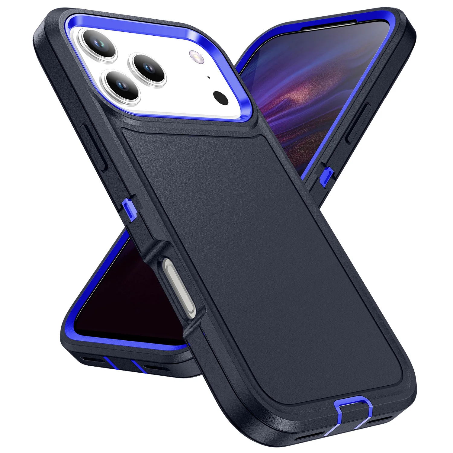 3-in-1 Hybrid Armor Shockproof Rugged Case with Heavy Duty Protection