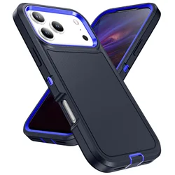 3 - in - 1 Hybrid Armor Shockproof Rugged Case with Heavy Duty Protection - iPhone 16 (Blue)