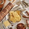 1 pcs Wooden Christmas Rolling Pin with Reindeer Flower Patterns for Kitchen Pastry,DIY Baking Tools Embossed 3D Cookie Mold 4