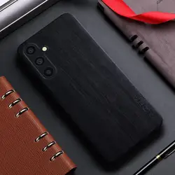 Bamboo Wood Pattern Leather Phone Case with Enhanced Protection for A05S (Bk)