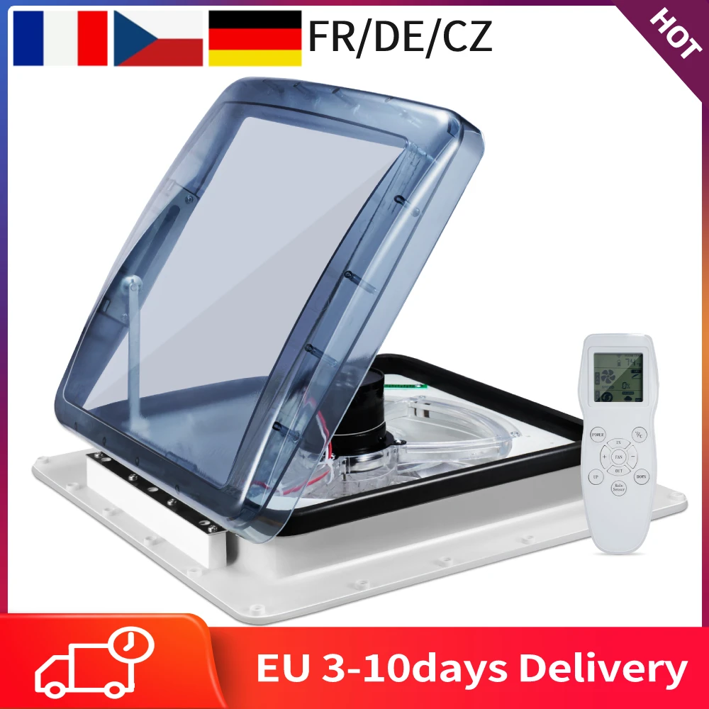 10/3 Speed RV Fan Rain Sensor Remote Control Caravan RV Roof Skylight