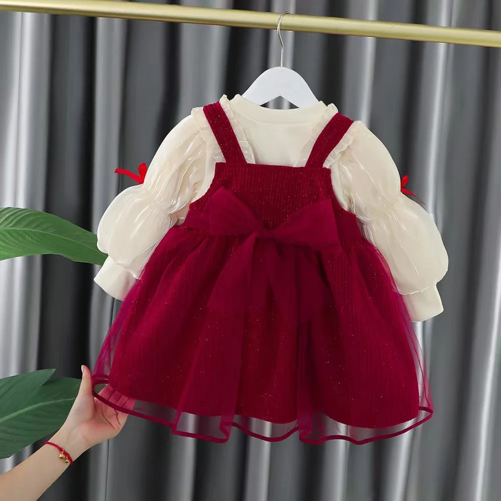 Autumn Baby Girls Clothes Sets Princess 1st Birthday Party Dresses For Girls Baby Clothing Outfits Newborn Dresses Kids Suits 2