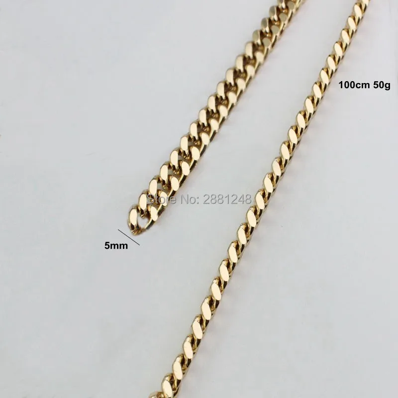 5mm width 5meter 10M high quality chains metal strap with hook for women bag handbag chain removable long strap chain