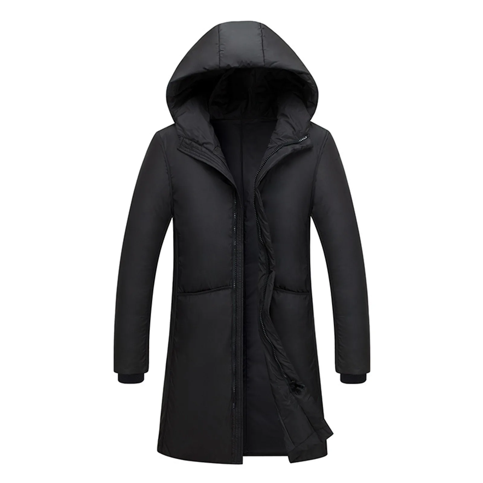 

Men's Down Jacket Long Casual Thickened Cotton Padded Jacket Fashion Trend Winter Coat Hiking Sportswear Windbreaker